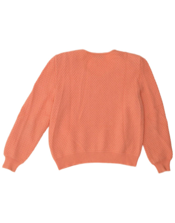 Vintage Womens Boat Neck Jumper Sweater UK 12 Medium Orange