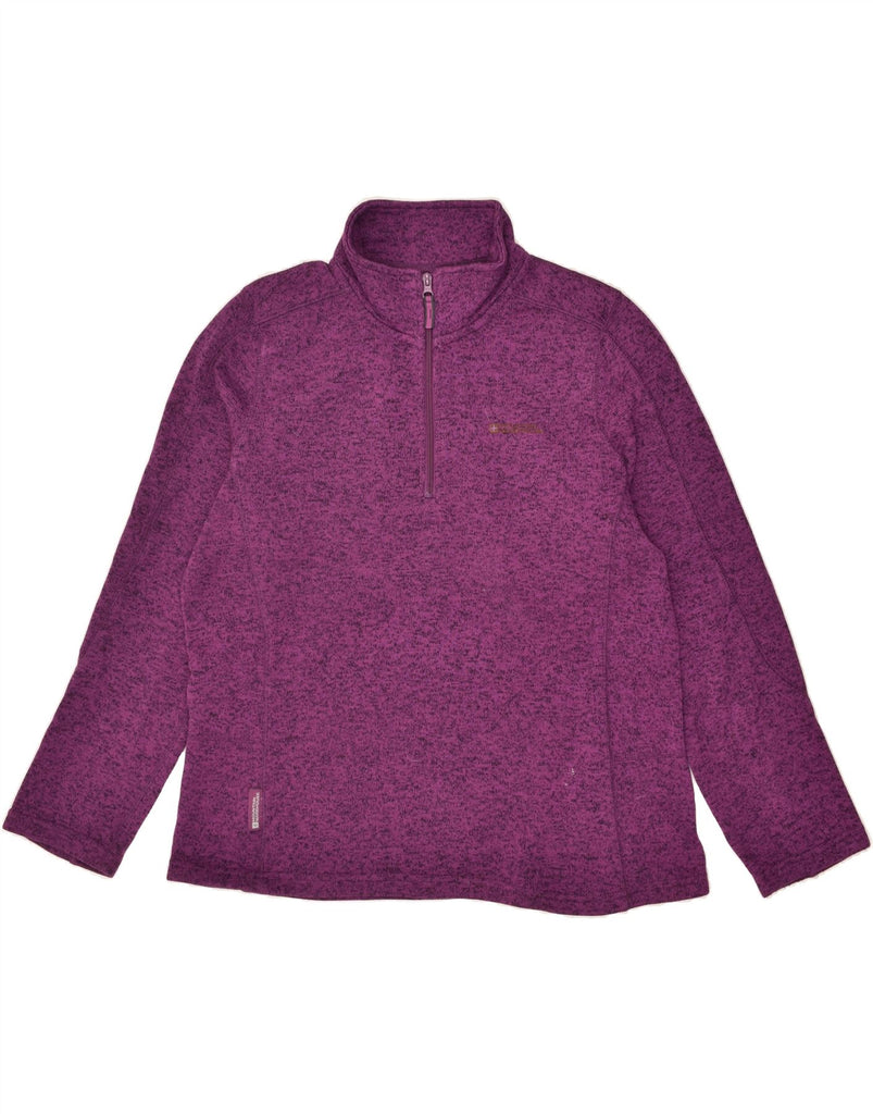 MOUNTAIN WAREHOUSE Womens Zip Neck Sweatshirt Jumper UK 18 XL Purple | Vintage Mountain Warehouse | Thrift | Second-Hand Mountain Warehouse | Used Clothing | Messina Hembry 