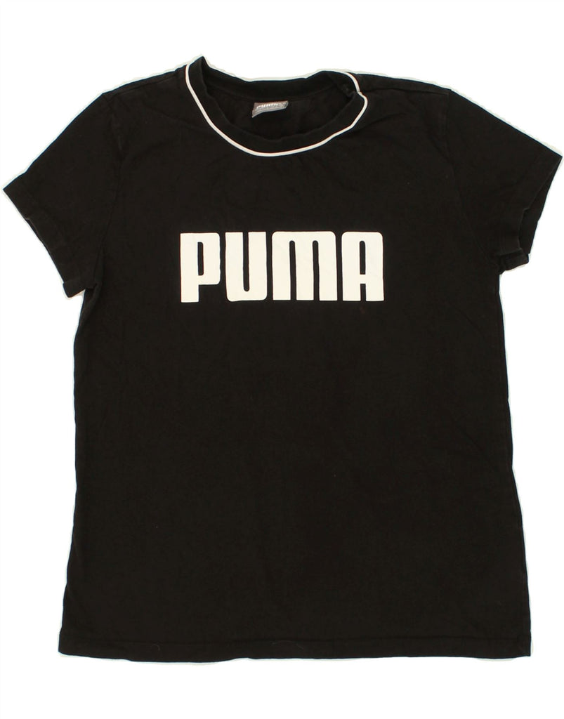 PUMA Womens Graphic T-Shirt Top UK 14 Medium Black Cotton Vintage Puma and Second-Hand Puma from Messina Hembry 