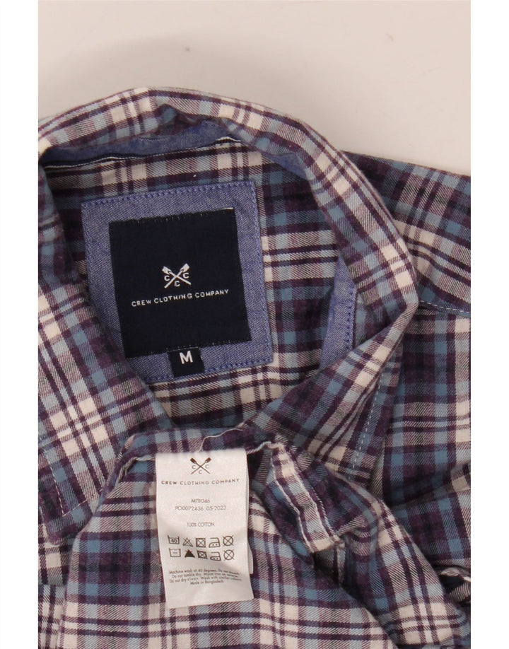 Crew Clothing Mens Flannel Shirt Medium Navy Blue Check Cotton