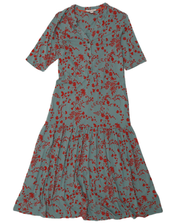 White Stuff Womens Maxi Tiered Dress UK 10 Small Green Floral