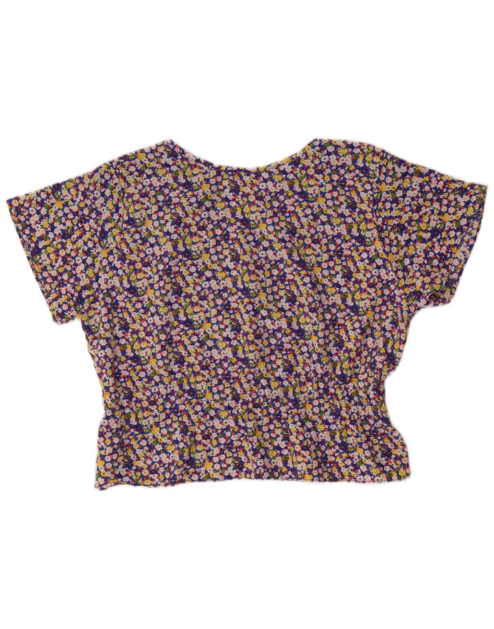 Vintage Womens Blouse Top UK 14 Large Multicoloured Floral