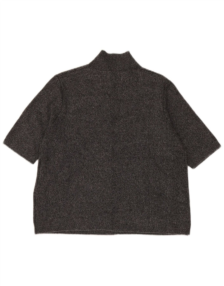Zara Womens Regular Blouse Top UK 16 Large Grey Flecked Polyester