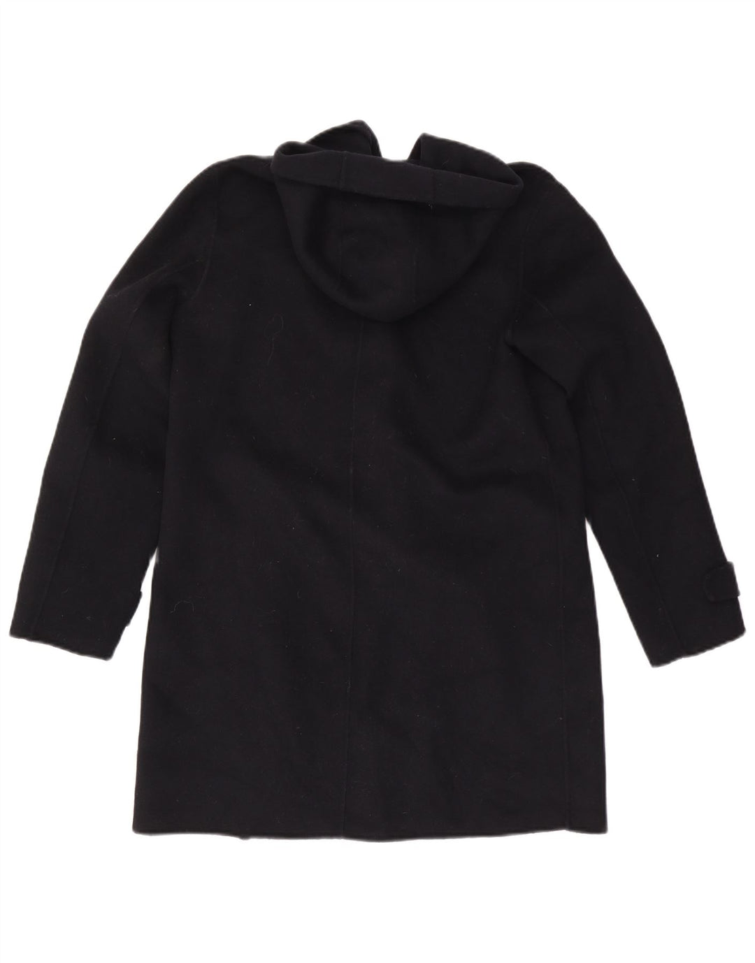 Zara Womens Hooded Overcoat UK 14 Medium Black
