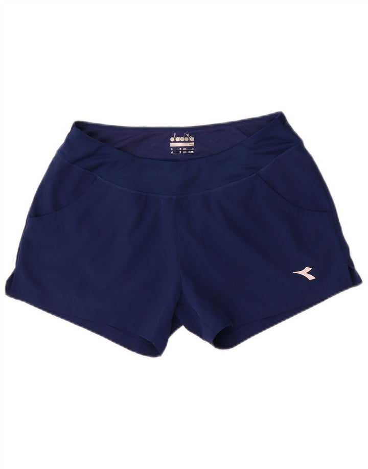 Diadora Womens Sport Shorts UK 14 Medium  Navy Blue Polyester