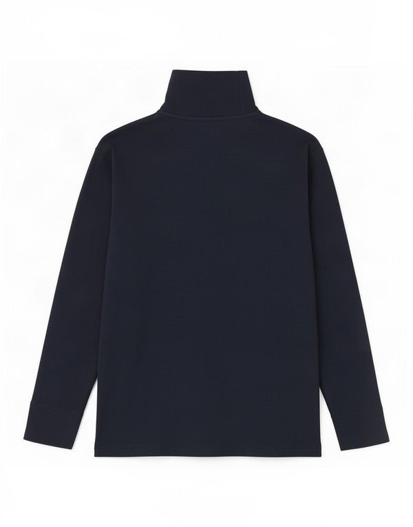Nike Boys Roll Neck Top Long Sleeve 12-13 Years Large Navy Blue Cotton