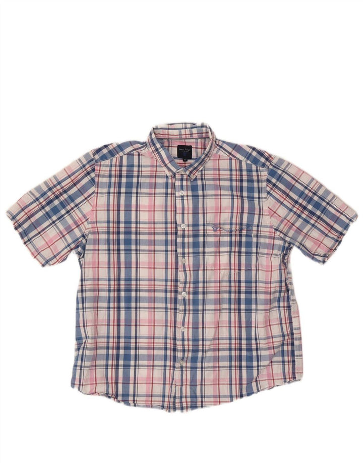 JAMES PRINGLE Mens Short Sleeve Shirt XL Multicoloured Check
