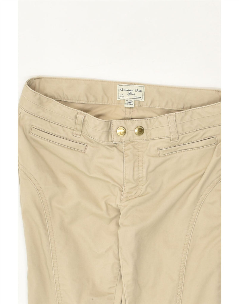 MASSIMO DUTTI Girls Skinny Casual Trousers 11-12 Years W27 L28 Beige | Vintage Massimo Dutti | Thrift | Second-Hand Massimo Dutti | Used Clothing | Messina Hembry 