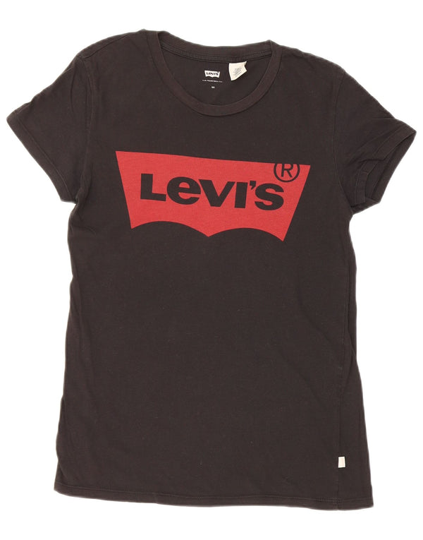 Levi's Womens Graphic T-Shirt Top UK 6 XS Black