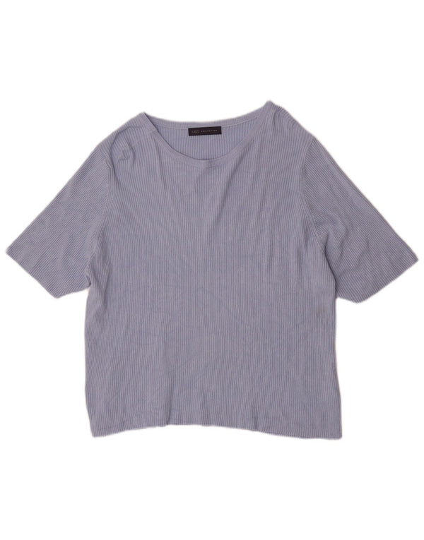 Marks & Spencer Womens T-Shirt Top UK 24 4XL Blue Viscose