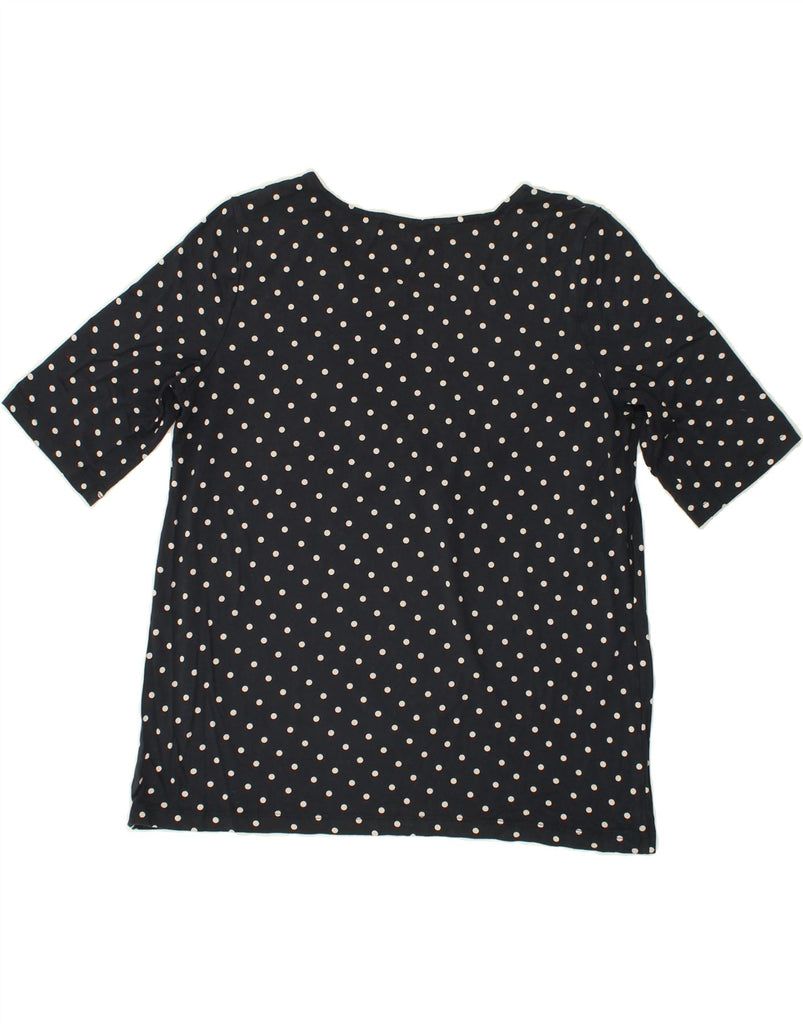 HOBBS Womens Blouse Top UK 14 Medium Navy Blue Polka Dot | Vintage Hobbs | Thrift | Second-Hand Hobbs | Used Clothing | Messina Hembry 