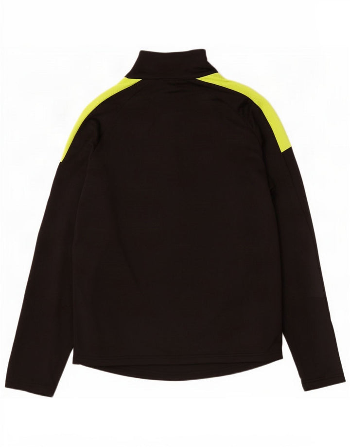 Ellesse Mens Zip Neck Pullover Tracksuit Top Medium Black Colourblock