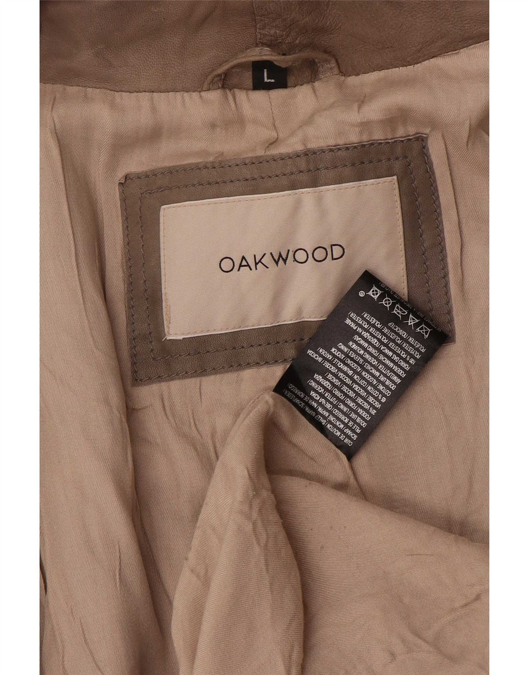 Oakwood Womens Leather Jacket UK 14 Large Grey