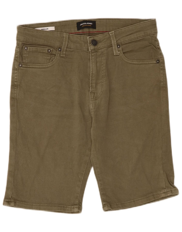 Jack & Jones Mens Regular Fit Casual Shorts Small W29 Khaki Cotton