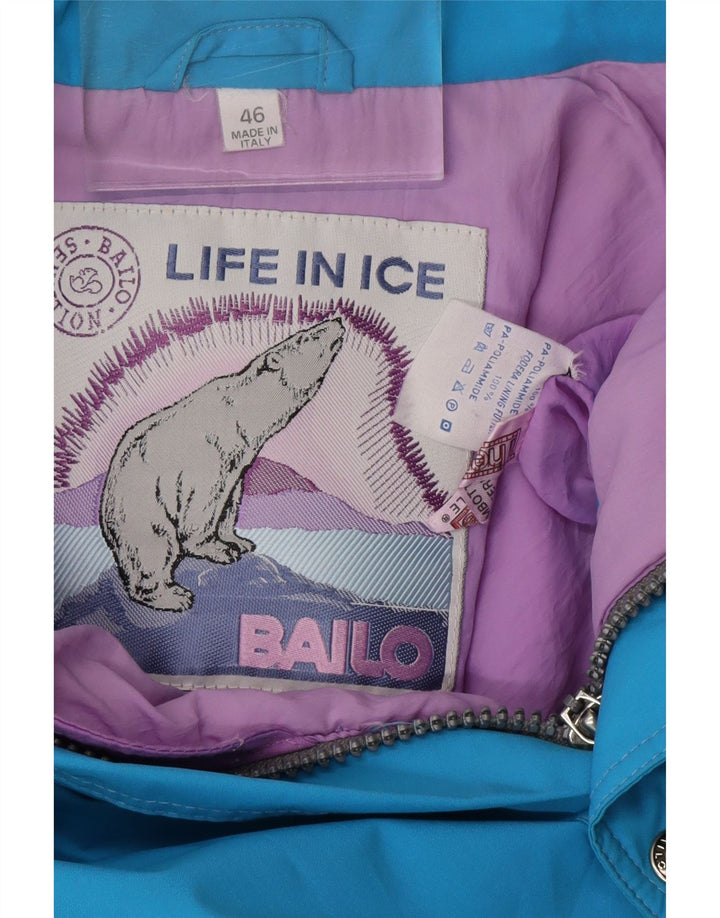 Bailo Mens Gore-Tex Hooded Loose Fit Ski Jacket IT 46 Small Blue Polyamide