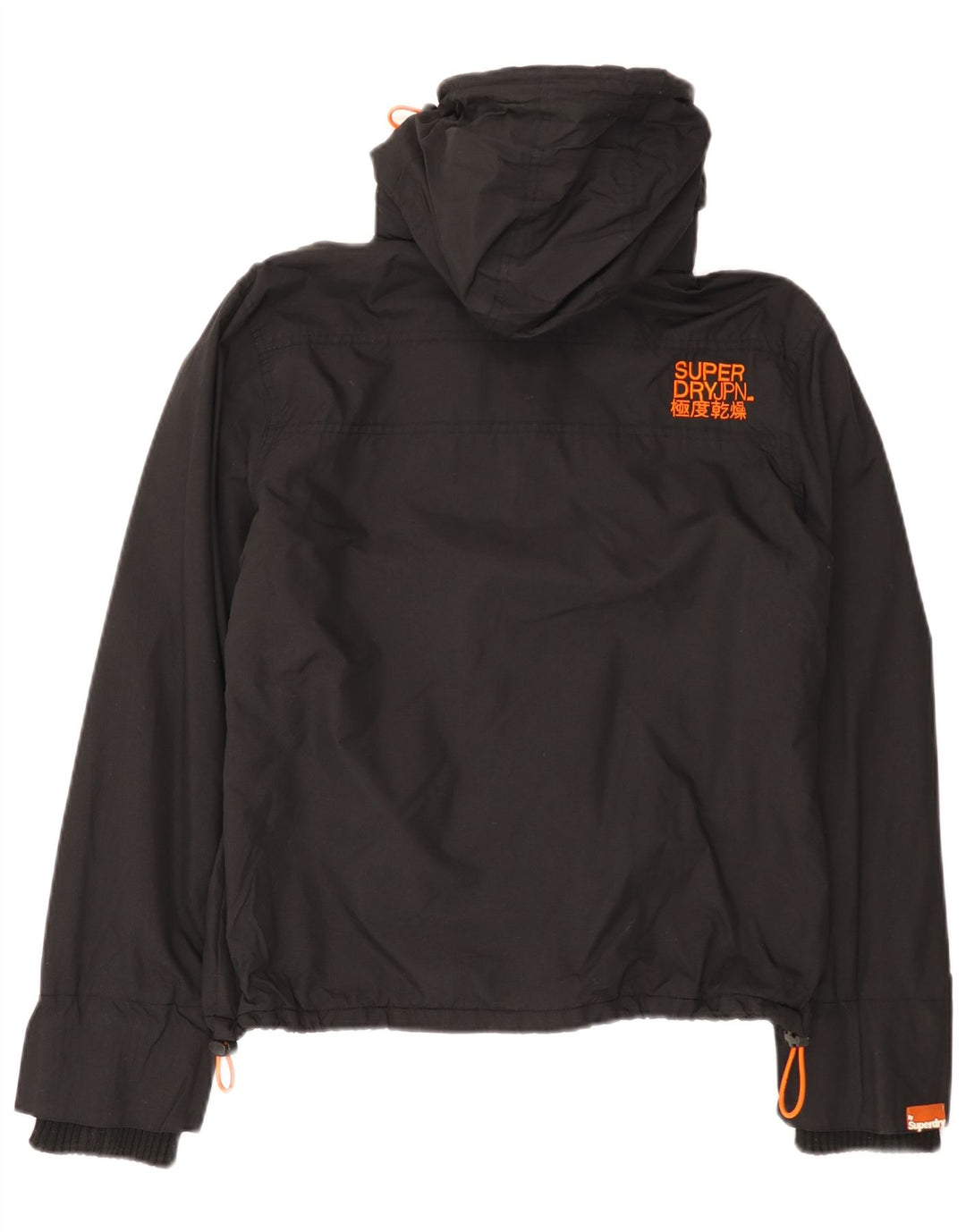 Superdry Womens The Windcheater Windbreaker Jacket UK 16 Large Black Nylon