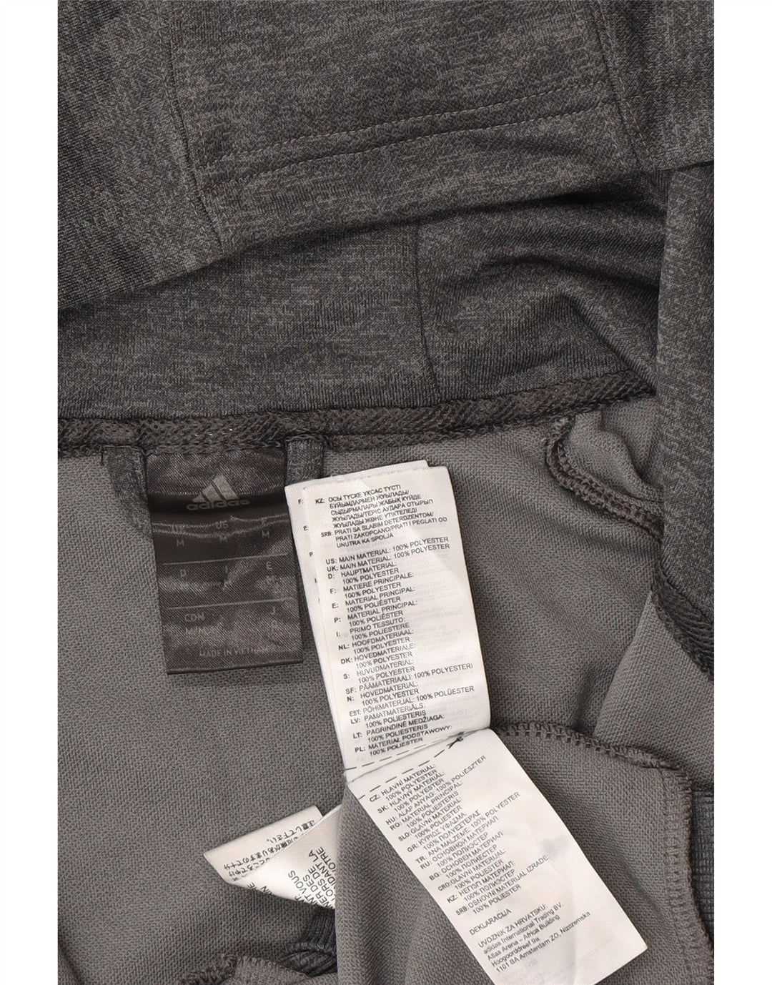 ADIDAS Mens Zip Hoodie Sweater Medium Grey Colourblock Polyester