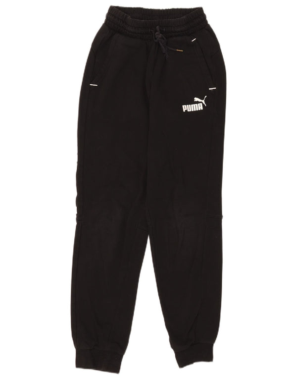 Puma Womens Graphic Tracksuit Trousers Joggers UK 6 XS  Black Cotton