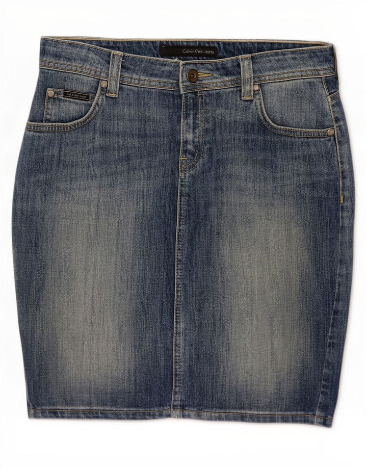 Calvin Klein Womens Denim Skirt Medium W29 Blue Cotton