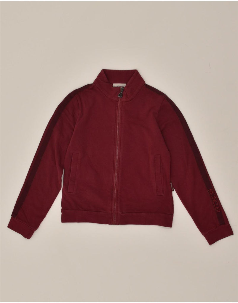 MONCLER Girls Graphic Tracksuit Top Jacket 11-12 Years Burgundy Cotton | Vintage Moncler | Thrift | Second-Hand Moncler | Used Clothing | Messina Hembry 