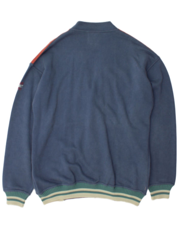 Sport Project Mens Cardigan Sweater Large Blue Geometric Cotton