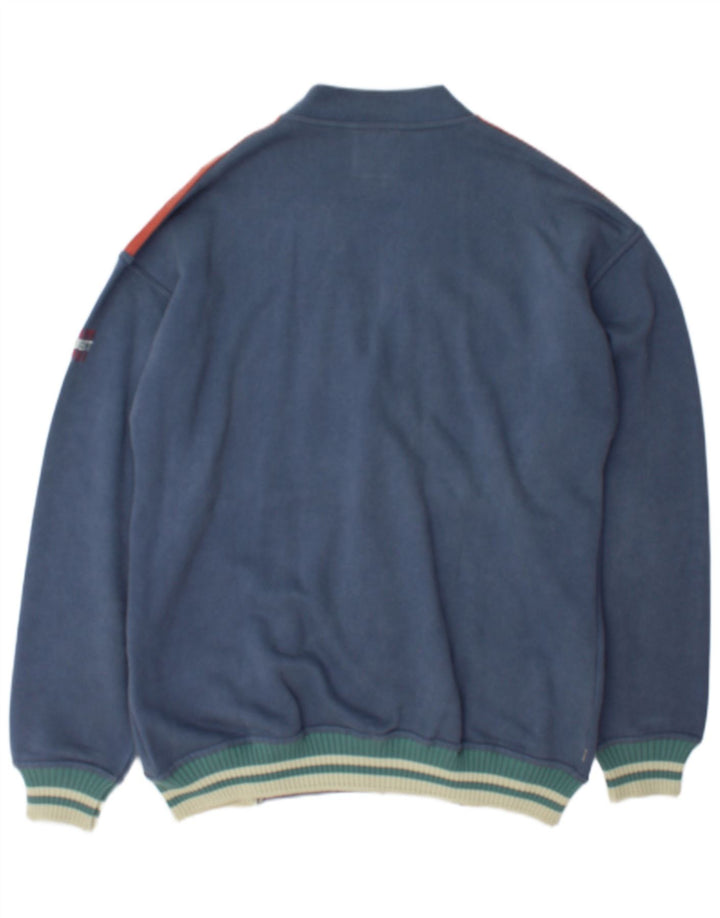 Sport Project Mens Cardigan Sweater Large Blue Geometric Cotton