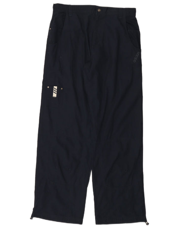Adidas Mens Straight Cargo Trousers Small W32 L31 Navy Blue Cotton