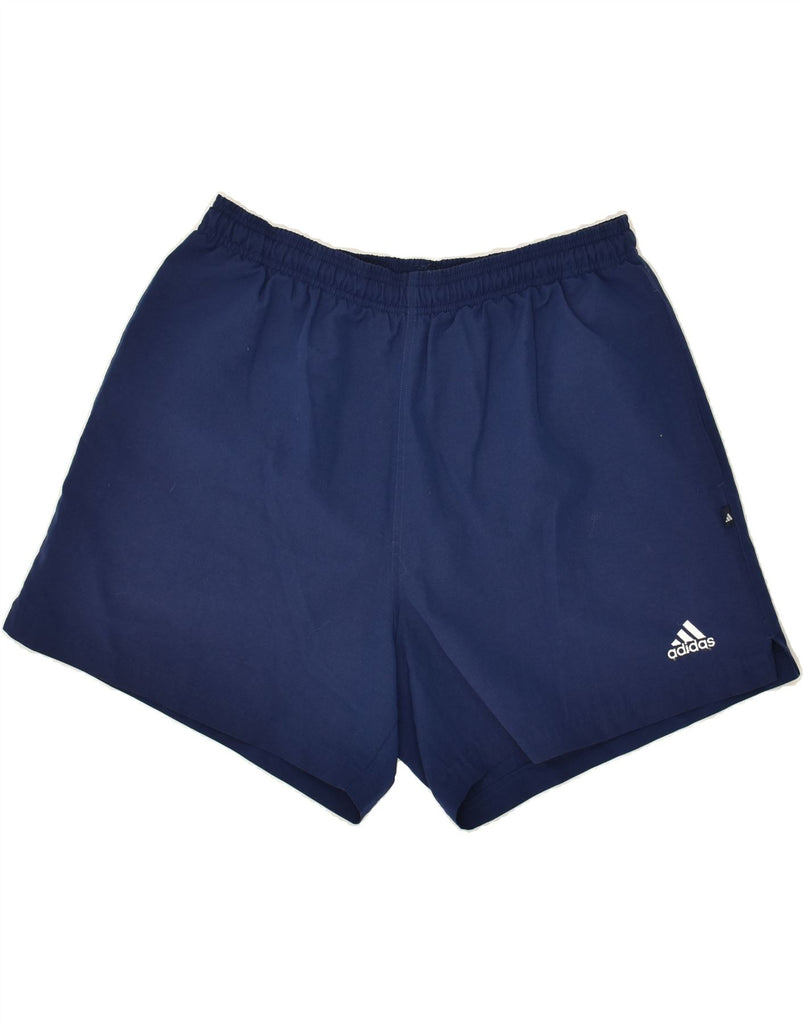 ADIDAS Mens Sport Shorts Large Navy Blue Polyester Vintage Adidas and Second-Hand Adidas from Messina Hembry 