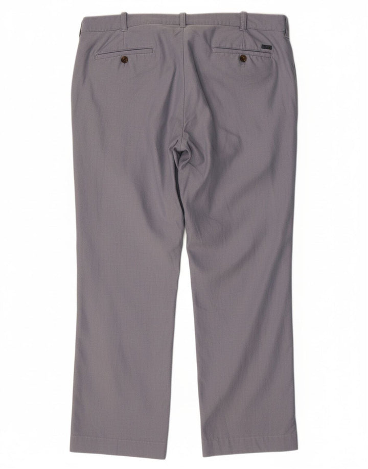 IZOD Mens Straight Chino Trousers W36 L29 Blue Cotton