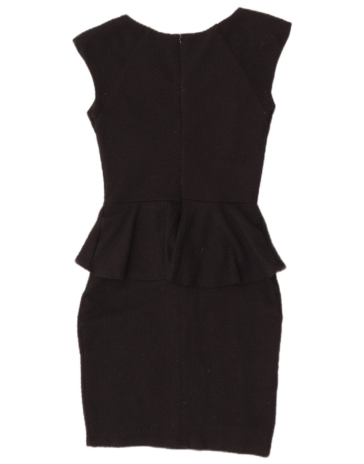 Lipsy Womens Peplum Dress UK 8 Small Black Polyester
