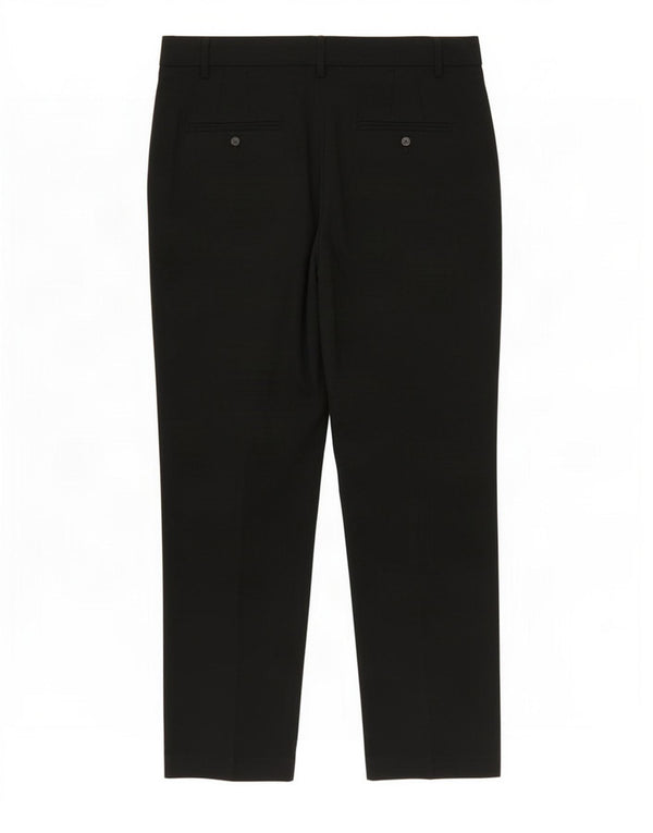 Marks & Spencer Womens Tapered Casual Trousers UK 16 Large W38 L28 Black