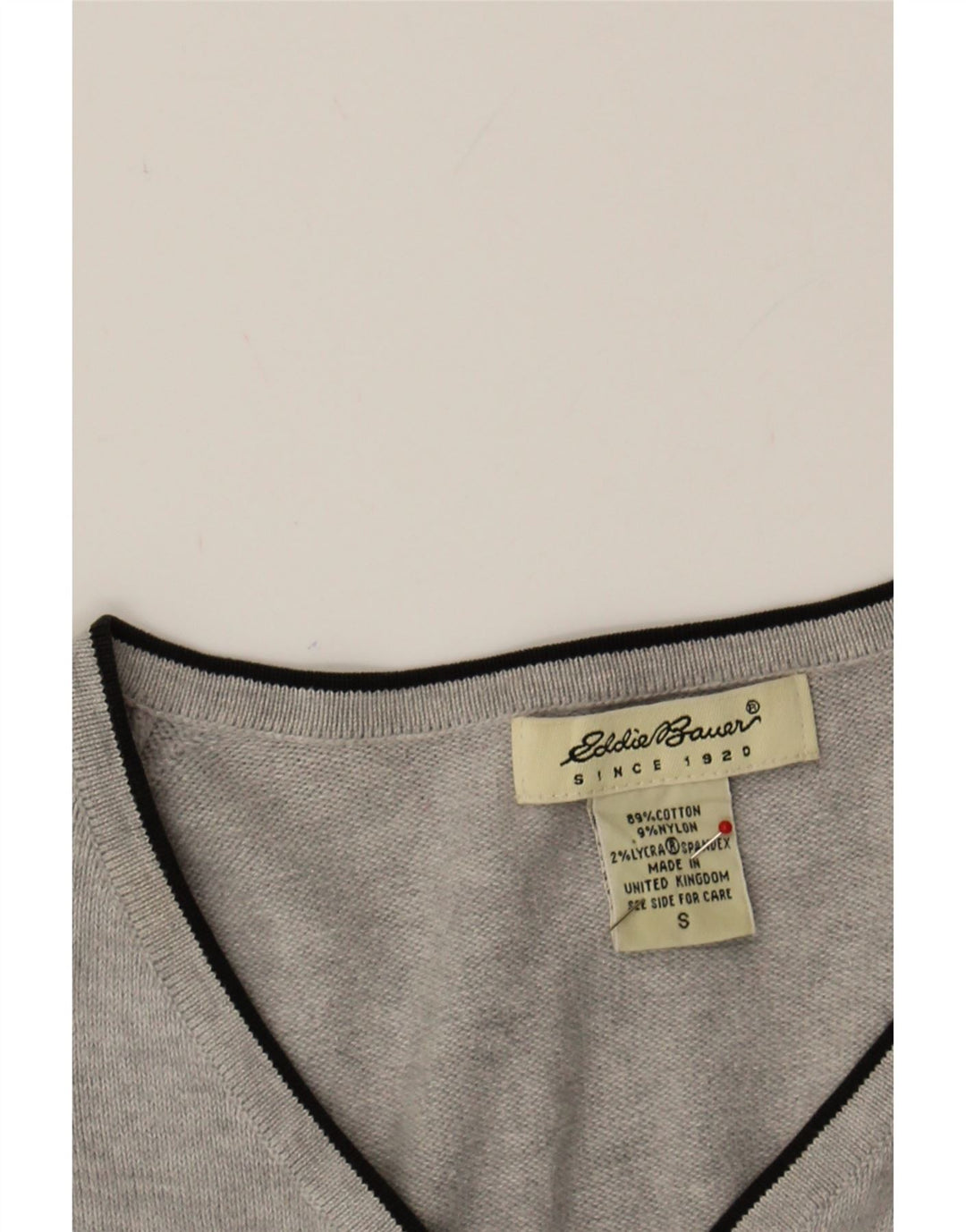 EDDIE BAUER Womens Cardigan Sweater UK 10 Small Grey Cotton Vintage Eddie Bauer and Second-Hand Eddie Bauer from Messina Hembry 