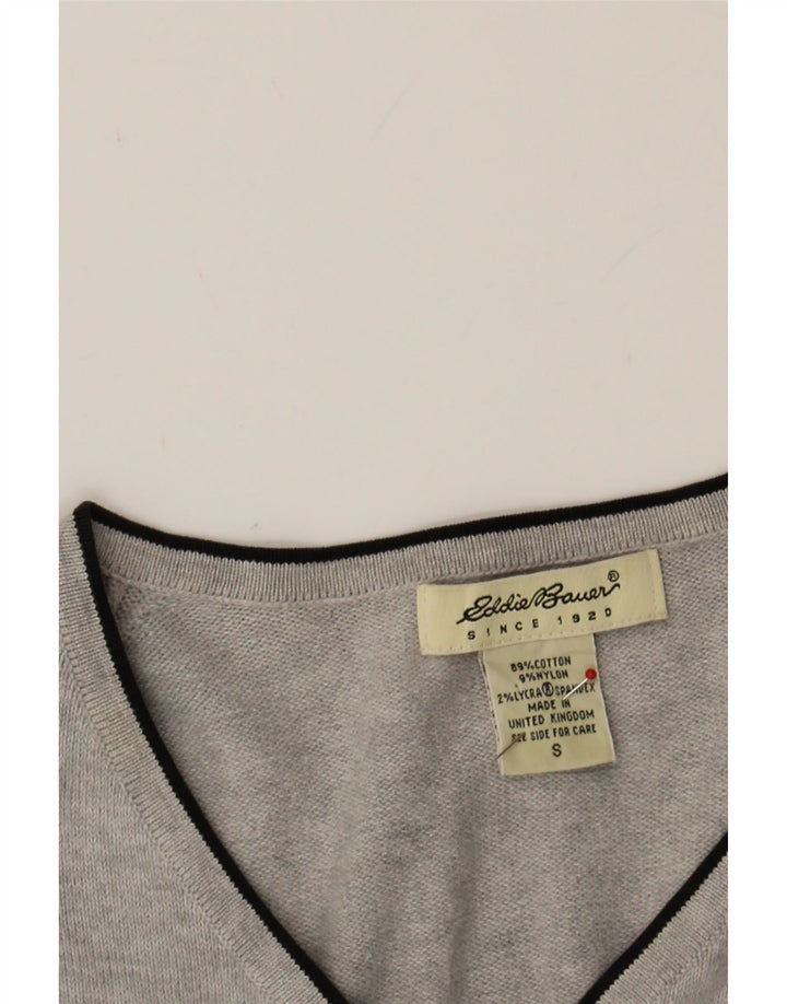 EDDIE BAUER Womens Cardigan Sweater UK 10 Small Grey Cotton Vintage Eddie Bauer and Second-Hand Eddie Bauer from Messina Hembry 