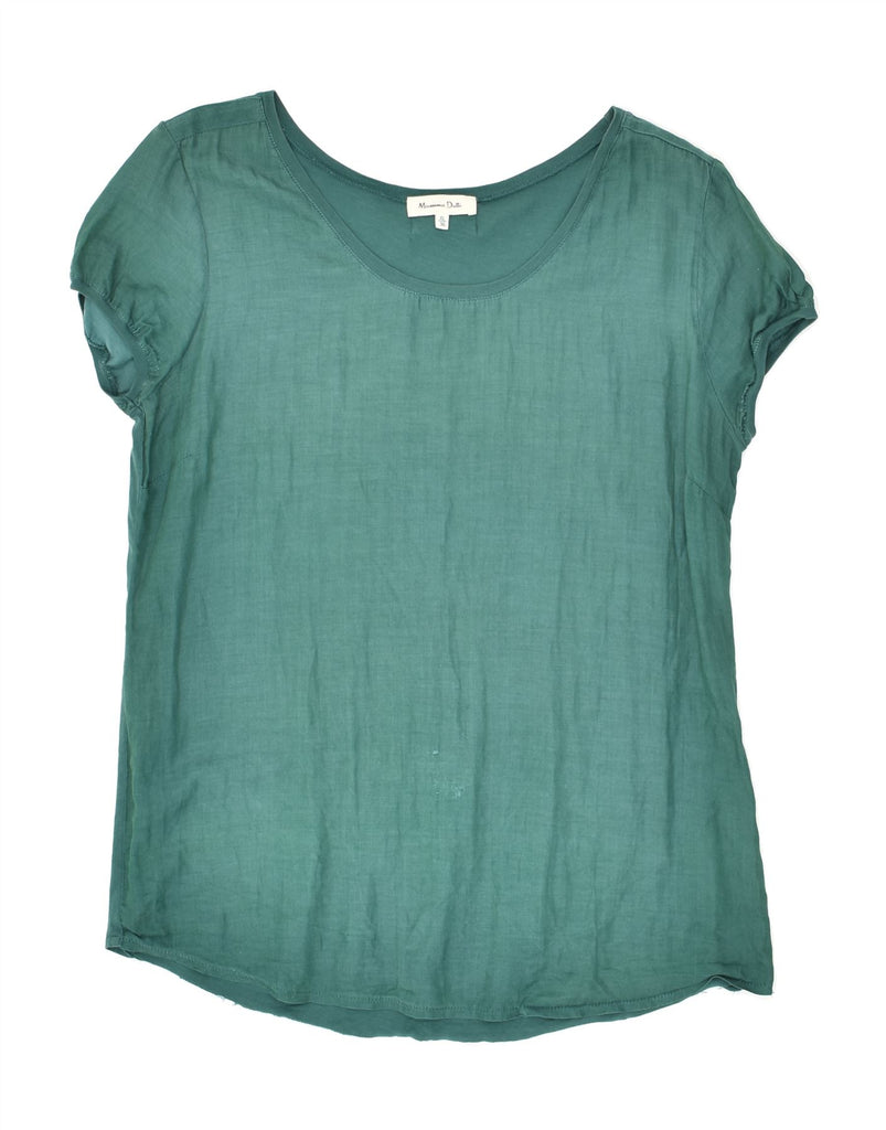 MASSIMO DUTTI Womens Slim T-Shirt Top UK 18 XL Green | Vintage Massimo Dutti | Thrift | Second-Hand Massimo Dutti | Used Clothing | Messina Hembry 