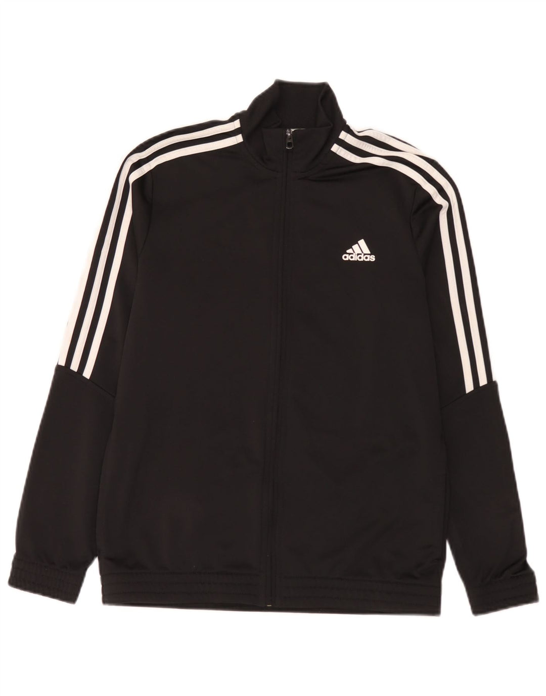 Adidas Boys Tracksuit Top Jacket 13-14 Years Black Polyester