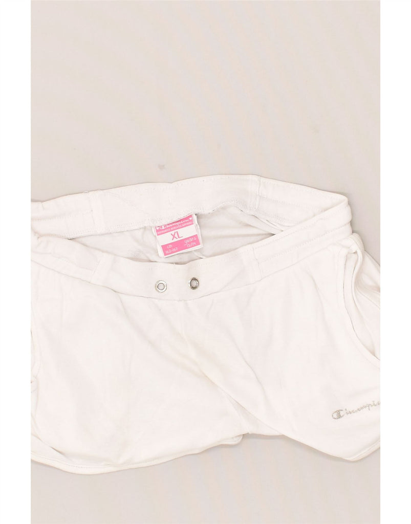 CHAMPION Girls Sport Shorts 13-14 Years XL White Cotton | Vintage Champion | Thrift | Second-Hand Champion | Used Clothing | Messina Hembry 