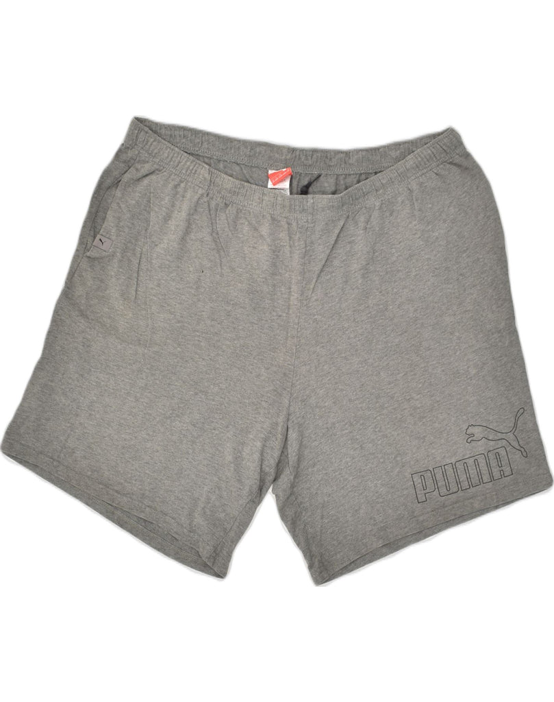 PUMA Mens Graphic Sport Shorts 2XL Grey Cotton | Vintage Puma | Thrift | Second-Hand Puma | Used Clothing | Messina Hembry 