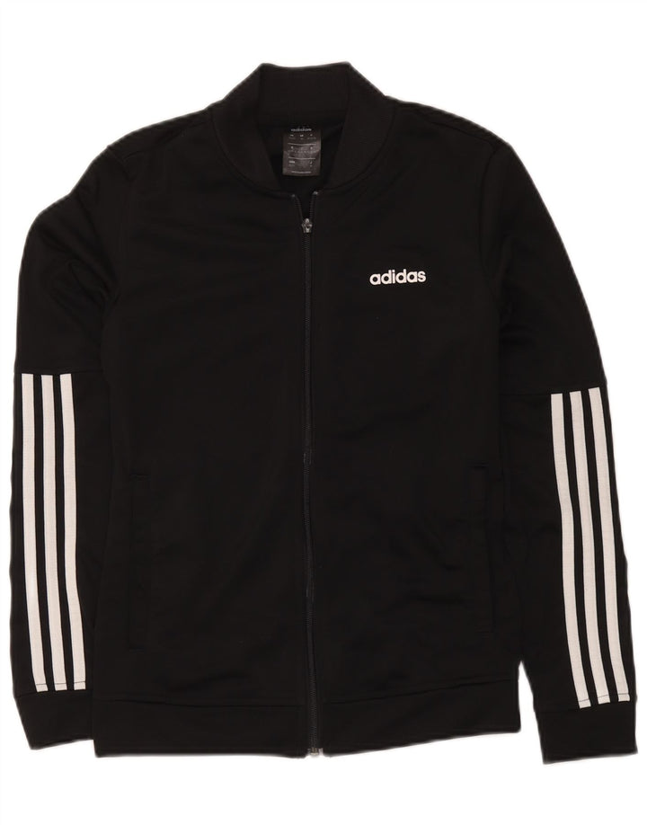 Adidas Womens Tracksuit Top Jacket UK 4/6 XS Black Polyester