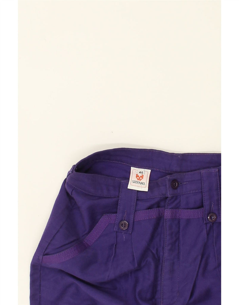 STEFANEL Womens Straight Casual Trousers IT 46 Large W28 L26 Purple Cotton | Vintage Stefanel | Thrift | Second-Hand Stefanel | Used Clothing | Messina Hembry 