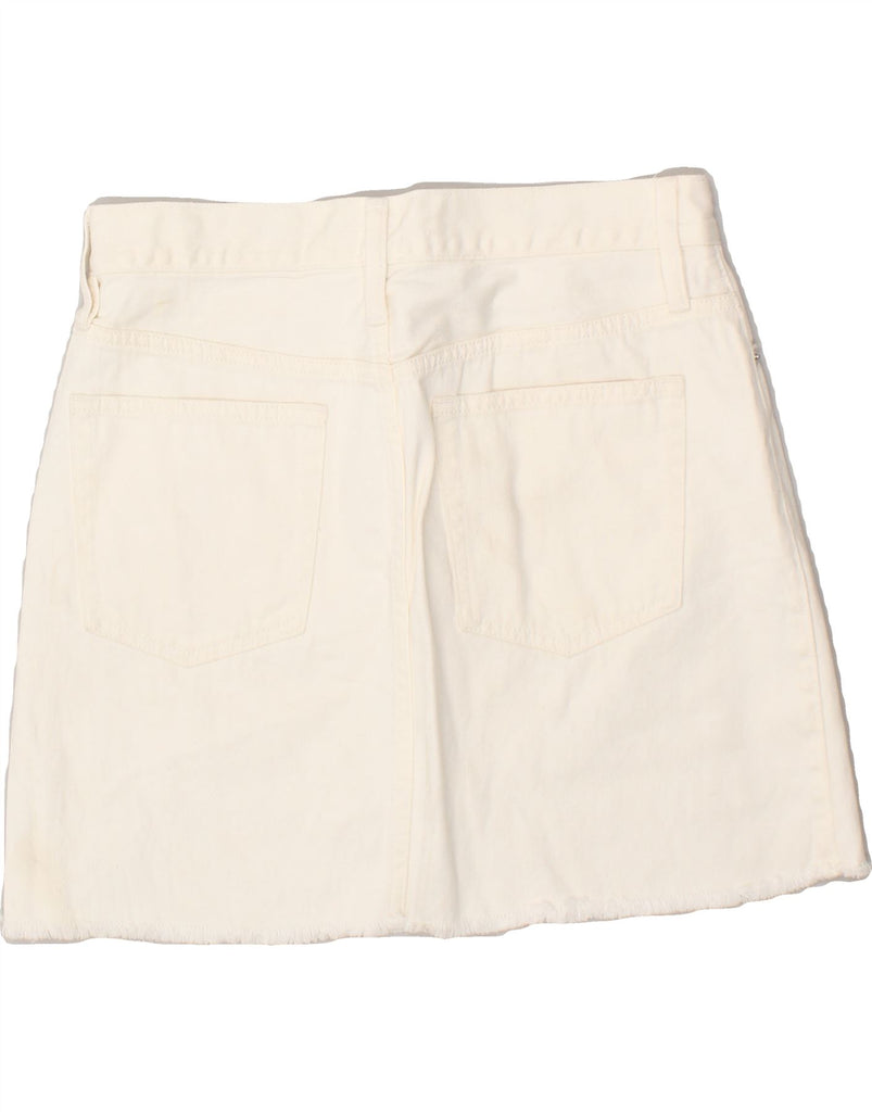 J. CREW Womens Denim Skirt W29 Medium White Cotton | Vintage J. Crew | Thrift | Second-Hand J. Crew | Used Clothing | Messina Hembry 