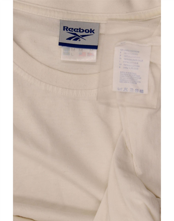 Reebok Mens T-Shirt Top Medium White Cotton