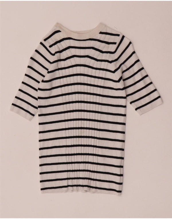 Marks & Spencer Womens Boat Neck Jumper Sweater UK 8 Small Navy Blue