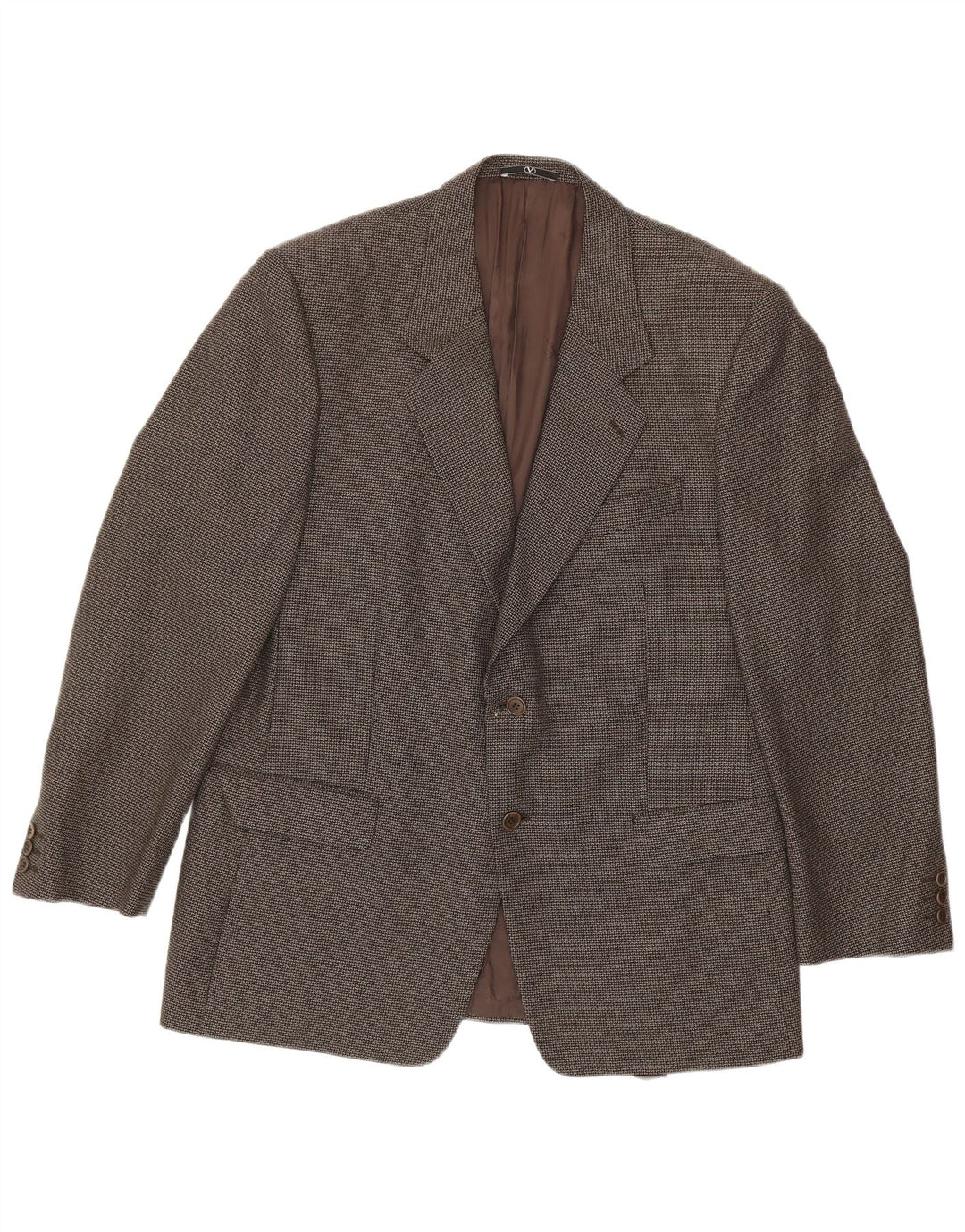 Valentino Mens 2 Button Blazer Jacket IT 44 2XL Grey Houndstooth
