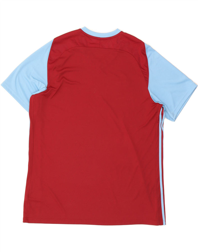 ADIDAS Mens Climacool T-Shirt Top 2XL Maroon Colourblock Polyester Vintage Adidas and Second-Hand Adidas from Messina Hembry 