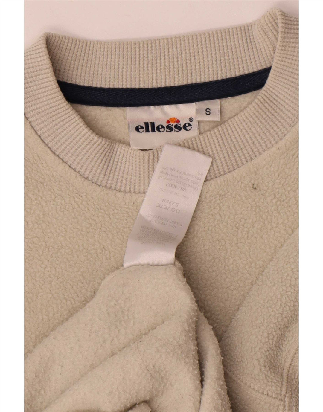 Ellesse Mens Graphic Fleece Jumper Small Beige Polyester
