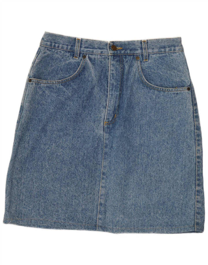 VINTAGE Womens Denim Skirt W32 Large Blue Cotton