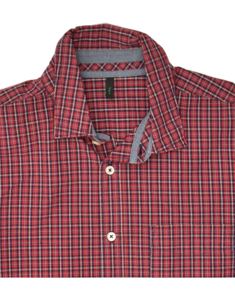 BENETTON Mens Shirt Small Red Check Vintage Benetton and Second-Hand Benetton from Messina Hembry 