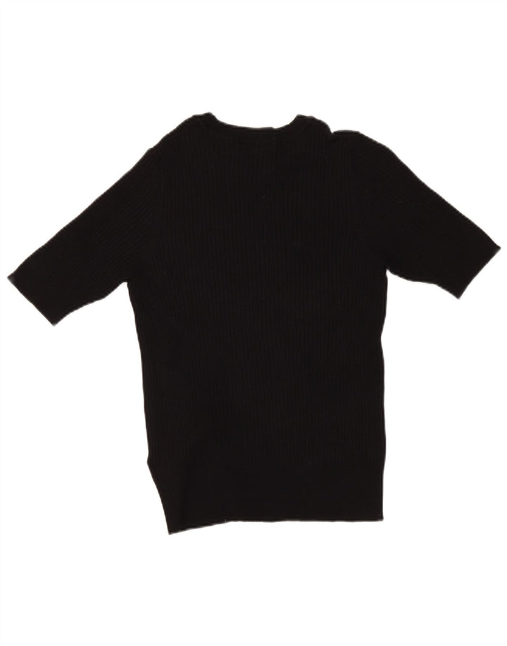 Marks & Spencer Womens Boat Neck Jumper Sweater UK 14 Medium Black
