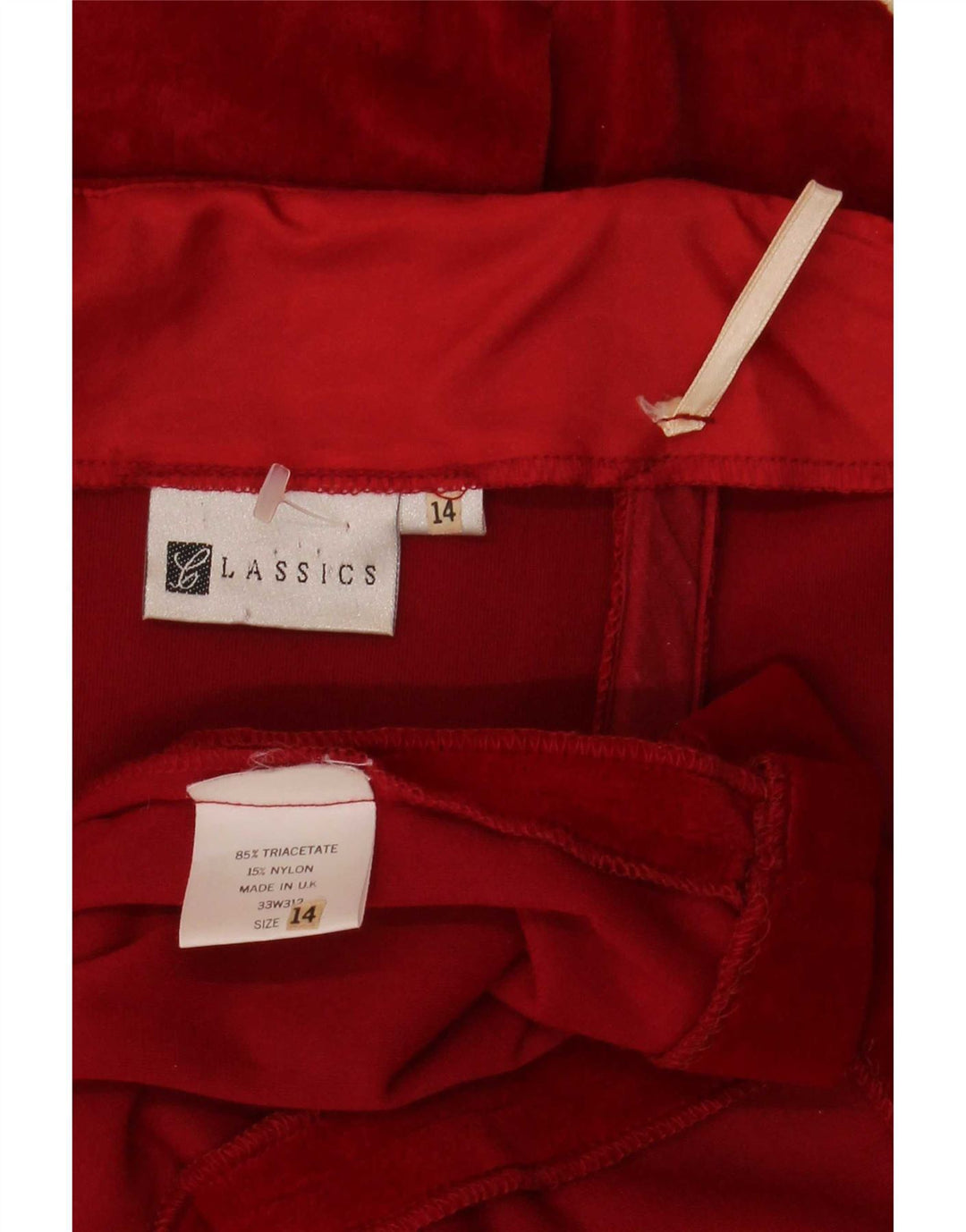 Classics Womens Velvet Strapless Dress UK 14 Medium Red Triacetate
