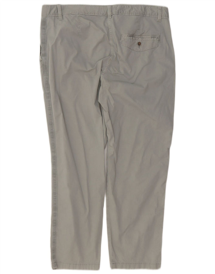 Marks & Spencer Womens Cropped Trousers UK 16 Large W36 L26 Grey Cotton